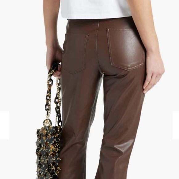Veronica Beard Carson High rise wide leg faux leather pant 23 $298 - Picture 6 of 9